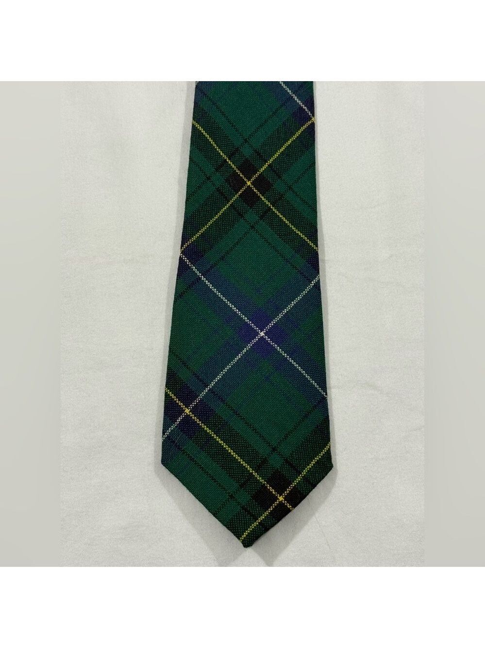 Henderson Scotland Green Tartan Plaid Tie Wool Classic Scottish Necktie